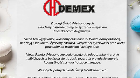 Życzenia od augustowskiej firmy Demex