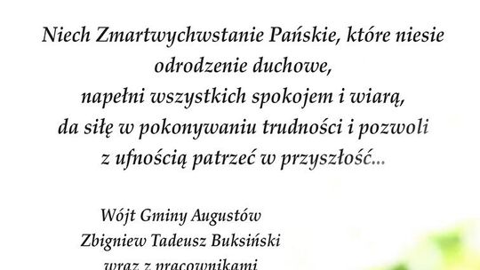 Życzenia od Gminy Augustów