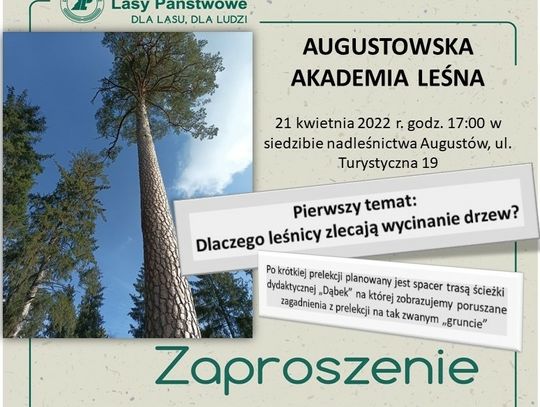 Augustowska Akademia Leśna wznawia działalność 