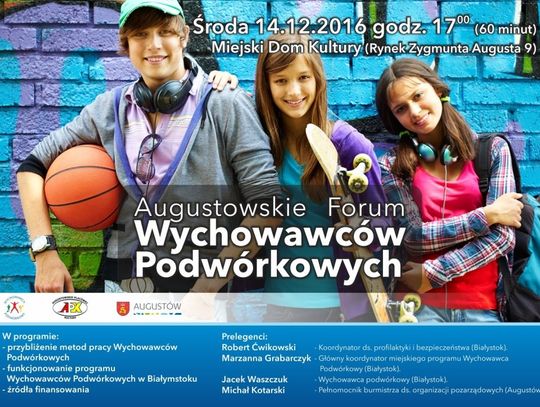 Augustowskie forum wychowawców podwórkowych - 14 grudnia (zaproszenie)