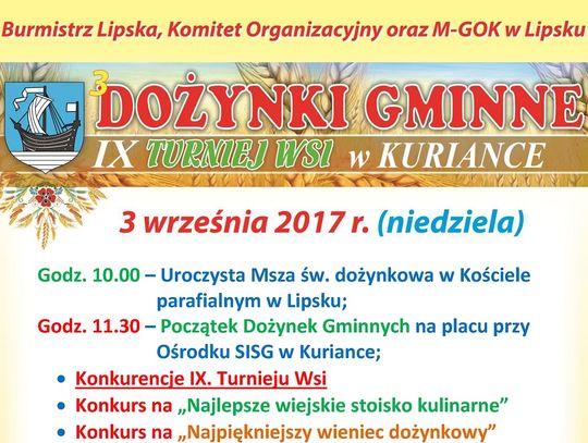 Dożynki Gminne, Lipsk, 3.09.2017 Kurianka