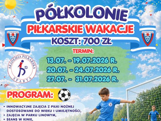 Nabór do Akademii Piłkarskiej Sparta oraz zapisy na Piłkarskie Wakacje 2026!