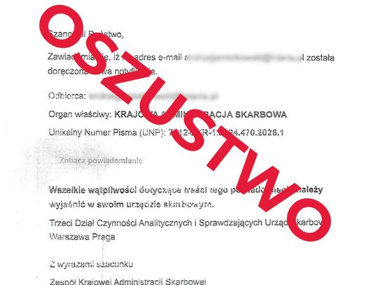Oszuści podszywają się pod Krajową Administrację Skarbową. Nie daj się okraść!