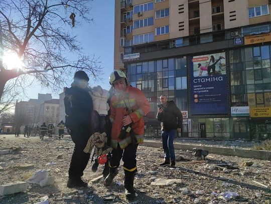 Pięć osób zginęło w wyniku ostrzału wieży telewizyjnej w Kijowie  (Galeria)