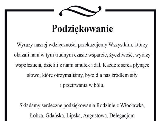 Podziękowanie