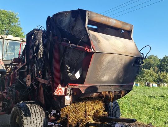 Pożar prasy belującej w Judzikach