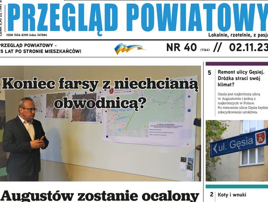 Pierwsza strona tygodnika Przeglądu Powiatowego.