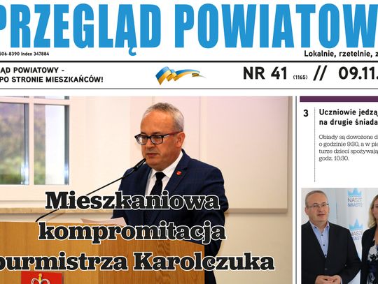 Pierwsza strona tygodnika Przeglądu Powiatowego.