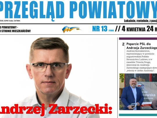 Pierwsza strona tygodnika Przegląd Powiatowy w Augustowie
