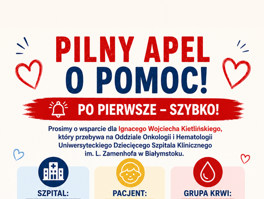 Prośba o pomoc dla 4-letniego Ignacego Wojciecha Kietlińskiego