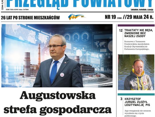 Pierwsza strona tygodnika Przegląd Powiatowy w Augustowie