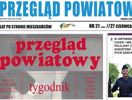 Pierwsza strona tygodnika Przegląd Powiatowy w Augustowie