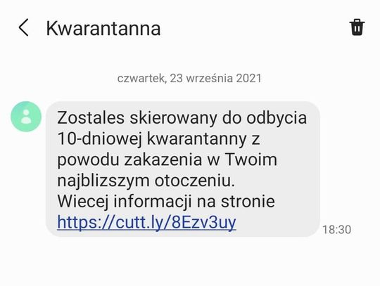 Uwaga. Nie daj się nabrać na SMS z kwarantanną 