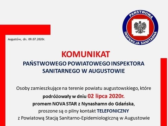 Ważny komunikat augustowskiego sanepidu 