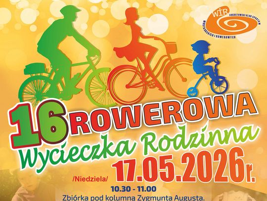 Wspólny przejazd, konkursy i ognisko. Augustów rusza na rodzinną wycieczkę rowerową
