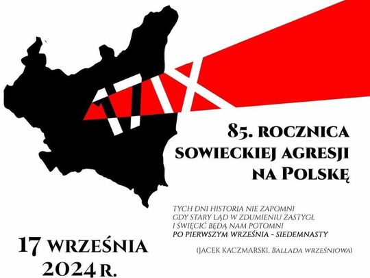 Zaproszenie na uroczystości związane z 85. Rocznicą Sowieckiej Agresji na Polskę