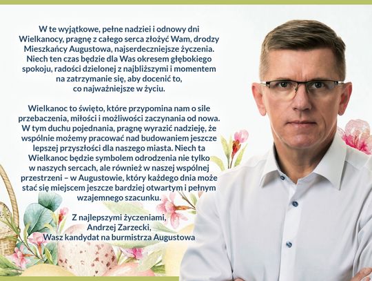 Życzenia od Andrzeja Zarzeckiego, kandydata na burmistrza