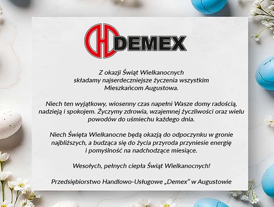 Życzenia od augustowskiej firmy Demex