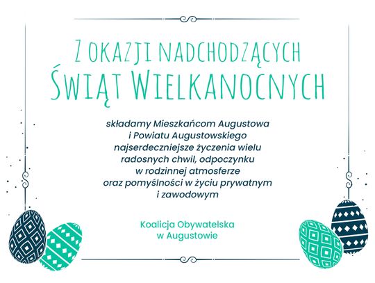 Życzenia od Koalicji Obywatelskiej w Augustowie