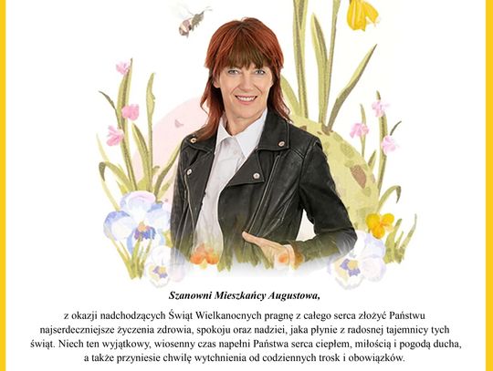 Życzenia od Wiesławy Drejer -Przekop, Radnej Rady Miejskiej w Augustowie