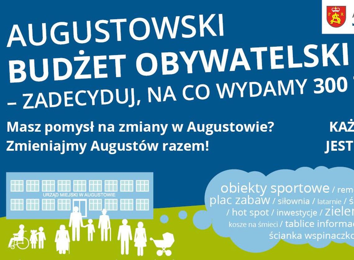 300 tysięcy złotych na pomysły mieszkańców Augustowa!