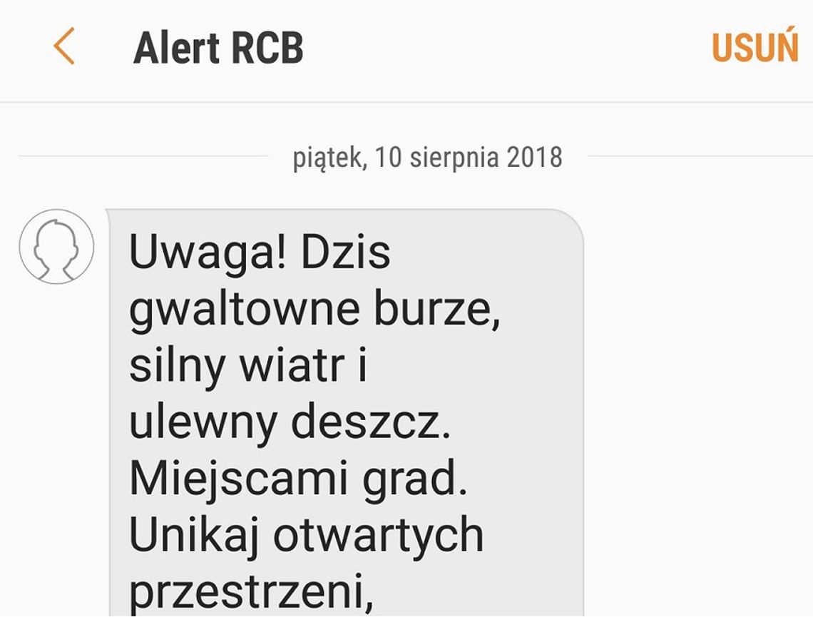 Alert przez SMS-a 