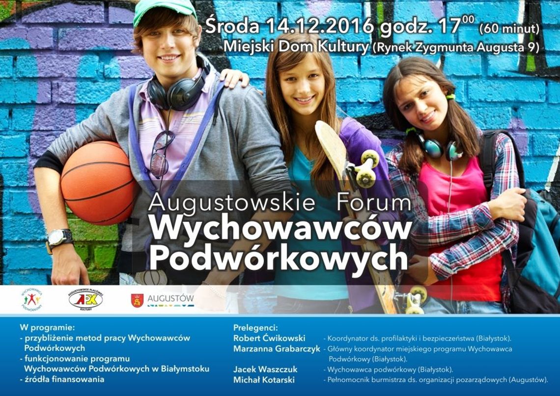 Augustowskie forum wychowawców podwórkowych - 14 grudnia (zaproszenie)