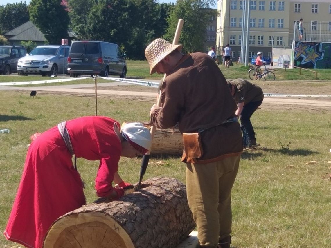 Dziali kłody na błoniach 