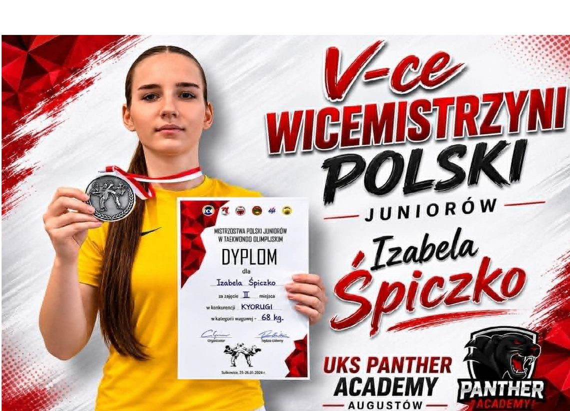 Izabela Śpiczko Wicemistrzynią Polski Juniorów 2026 w Taekwondo Olimpijskim Izabela Śpiczko Wicemistrzynią Polski Juniorów 2026 w Taekwondo Olimpijskim