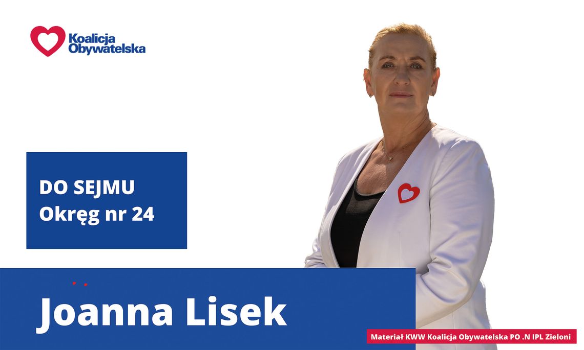 Joanna Lisek, kandydatka do sejmu z list KO zaprasza na Marsz Miliona Serc w Warszawie – 1 października