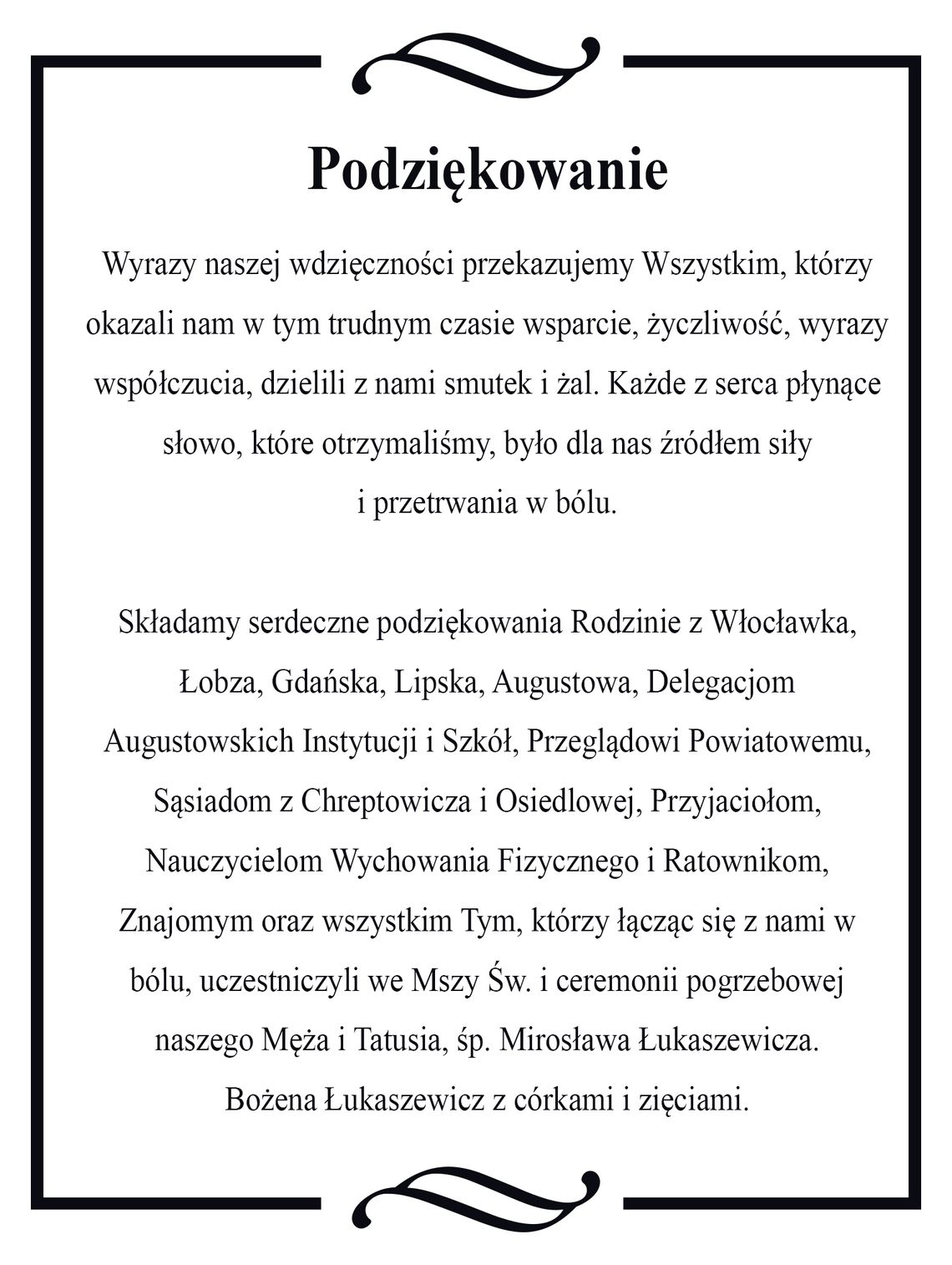 Podziękowanie