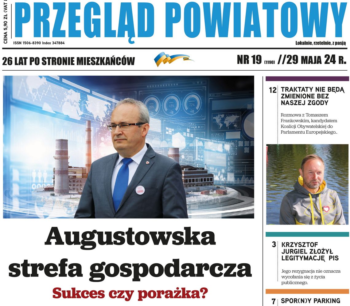 Pierwsza strona tygodnika Przegląd Powiatowy w Augustowie