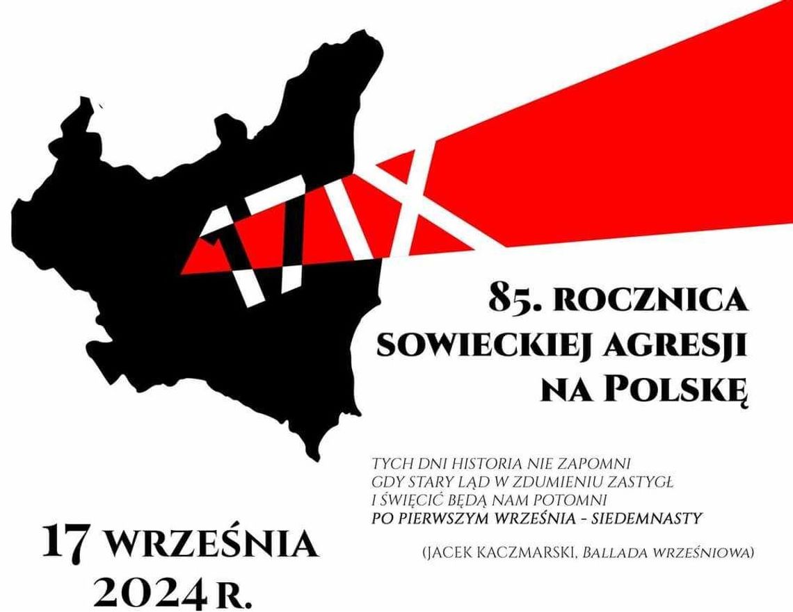 Zaproszenie na uroczystości związane z 85. Rocznicą Sowieckiej Agresji na Polskę