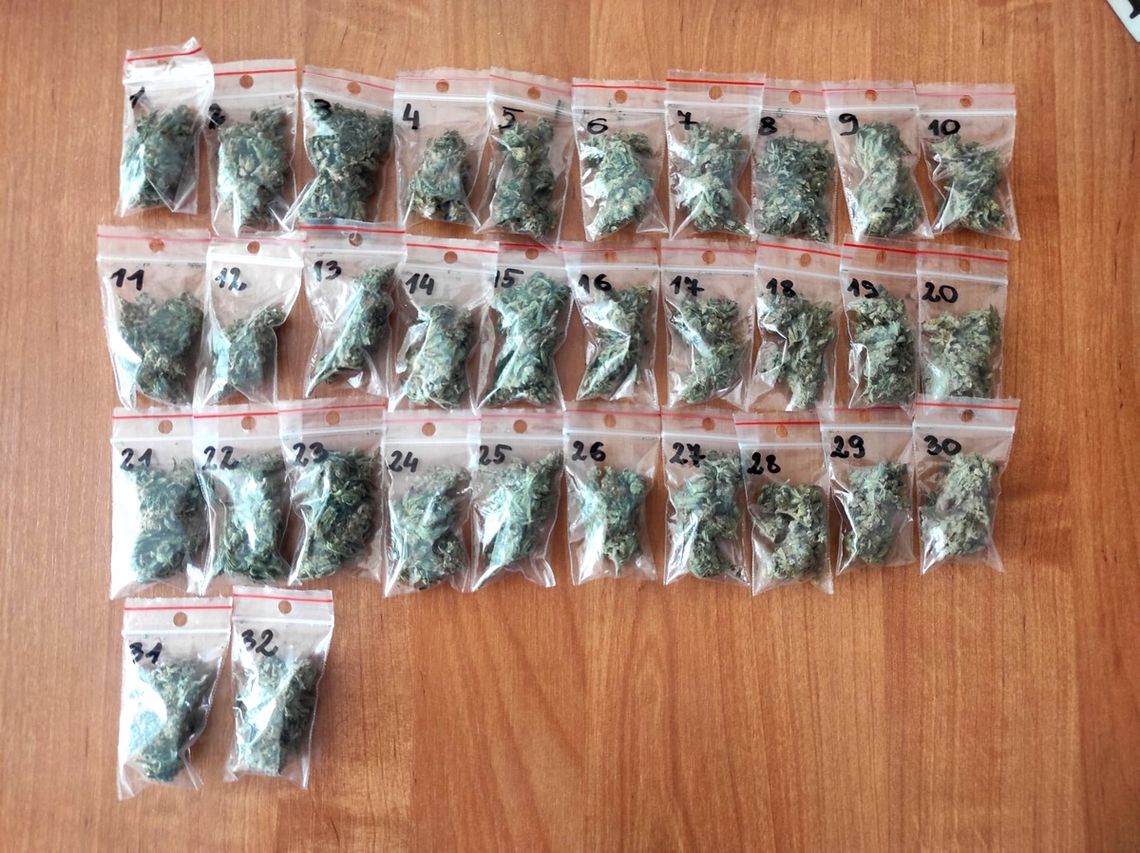 Zatrzymany mieszkaniec Augustowa z 32 torebkami marihuany schowanymi w kuchni