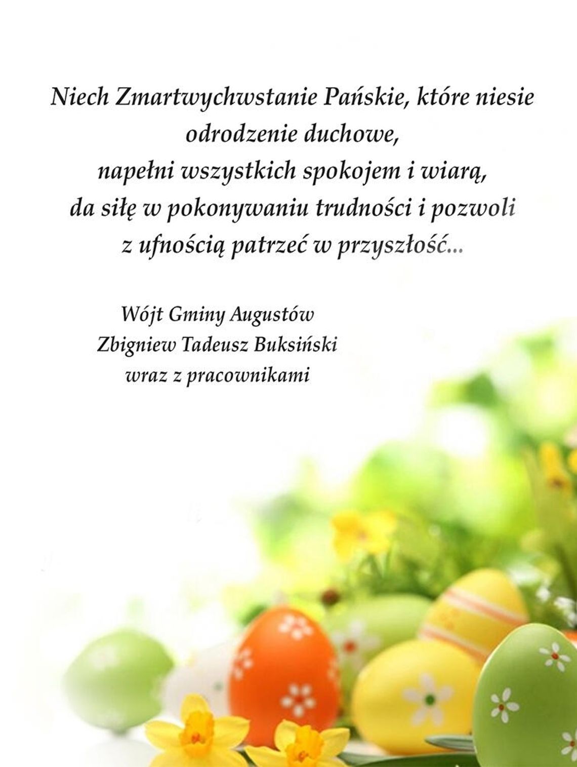 Życzenia od Gminy Augustów