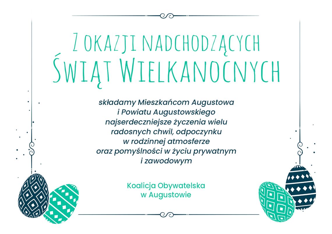 Życzenia od Koalicji Obywatelskiej w Augustowie