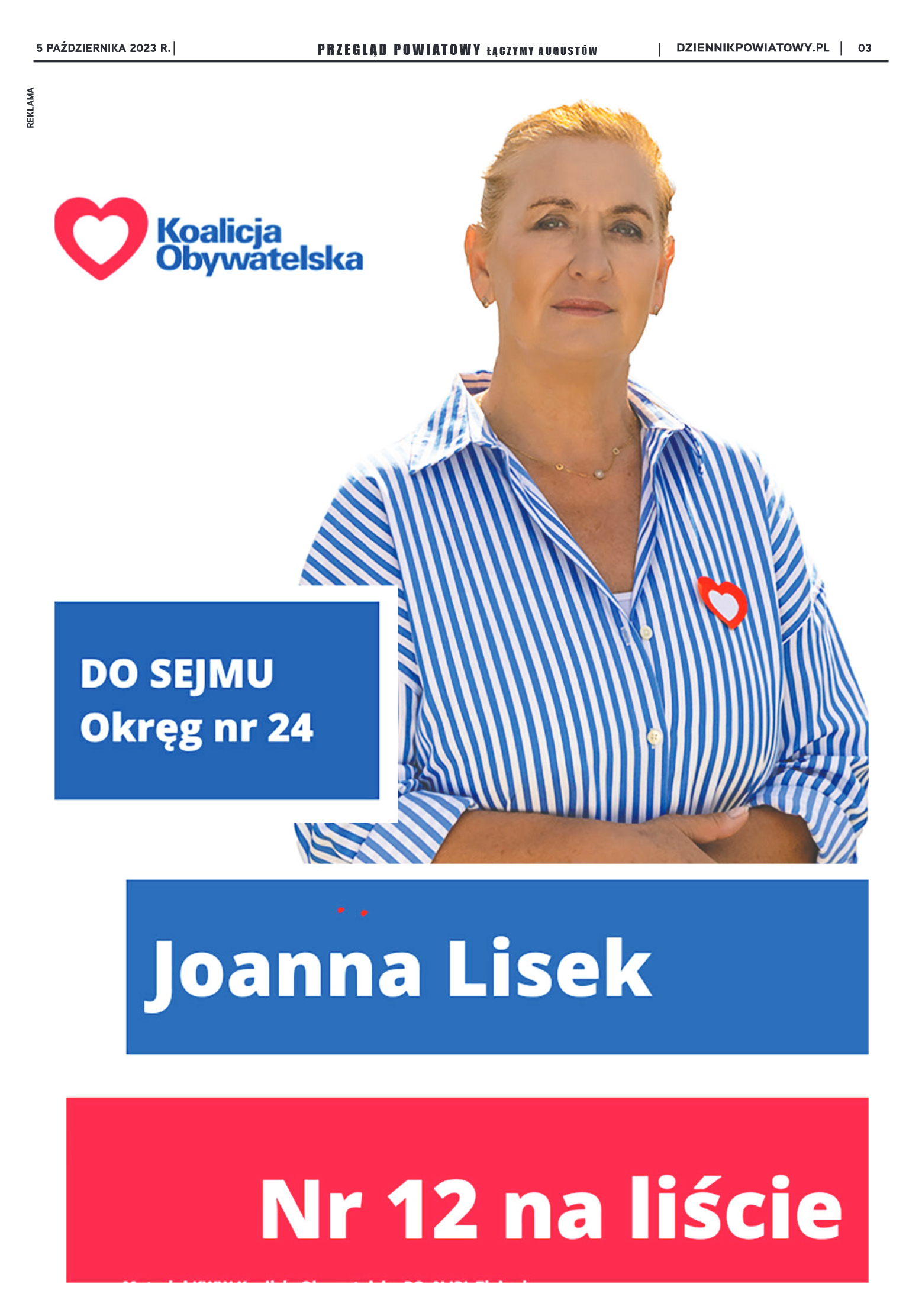Wydanie Przeglądu Powiatowego nr 36/1160 z 05-10-2 - strona 3