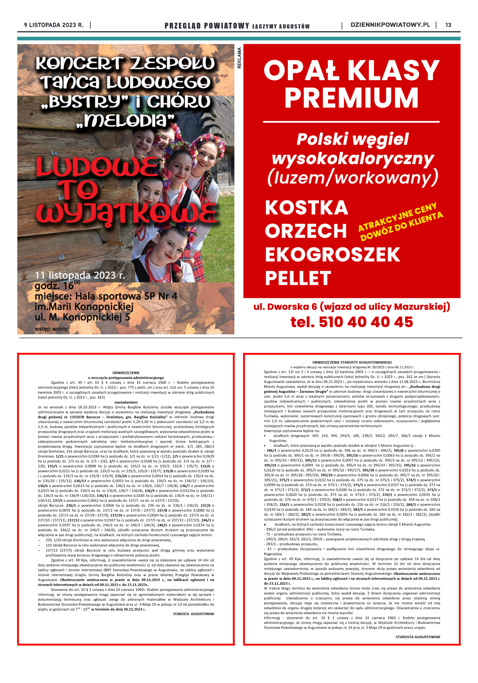 Wydanie Przeglądu Powiatowego nr 41/1165 z 09-11-2 - strona 13