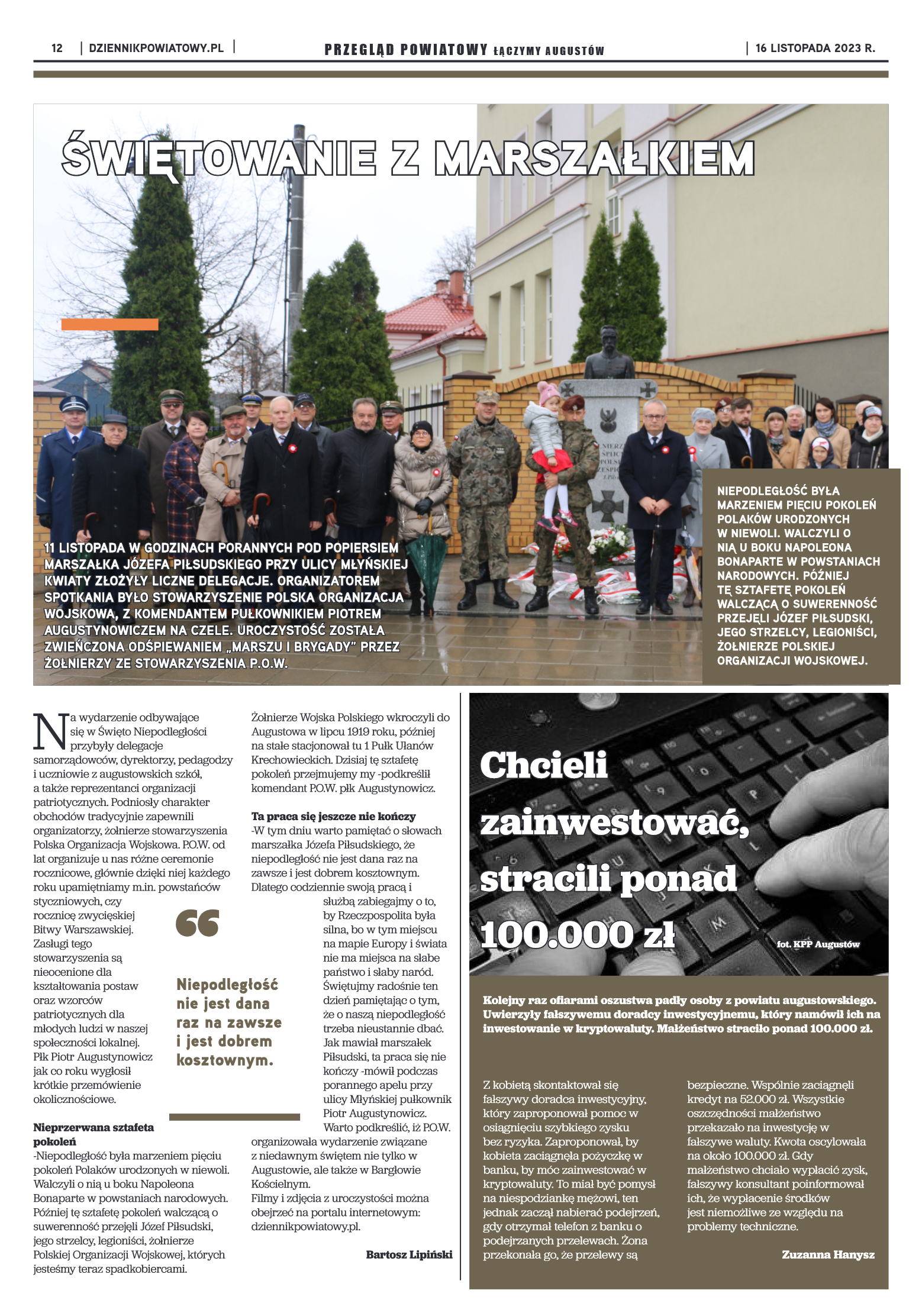 Wydanie Przeglądu Powiatowego nr 42/1166 z 16-11-2 - strona 12