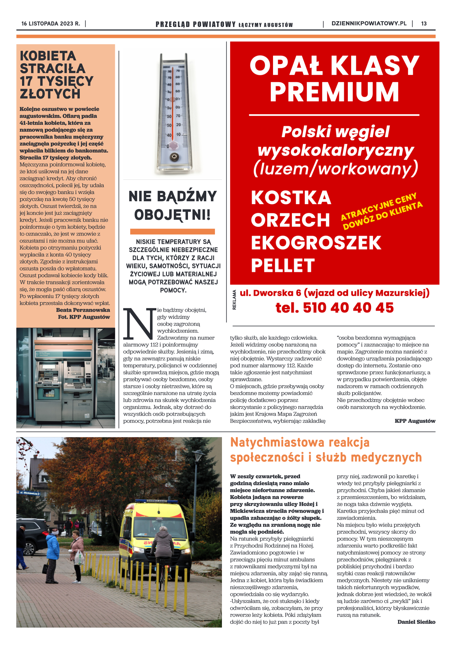 Wydanie Przeglądu Powiatowego nr 42/1166 z 16-11-2 - strona 13