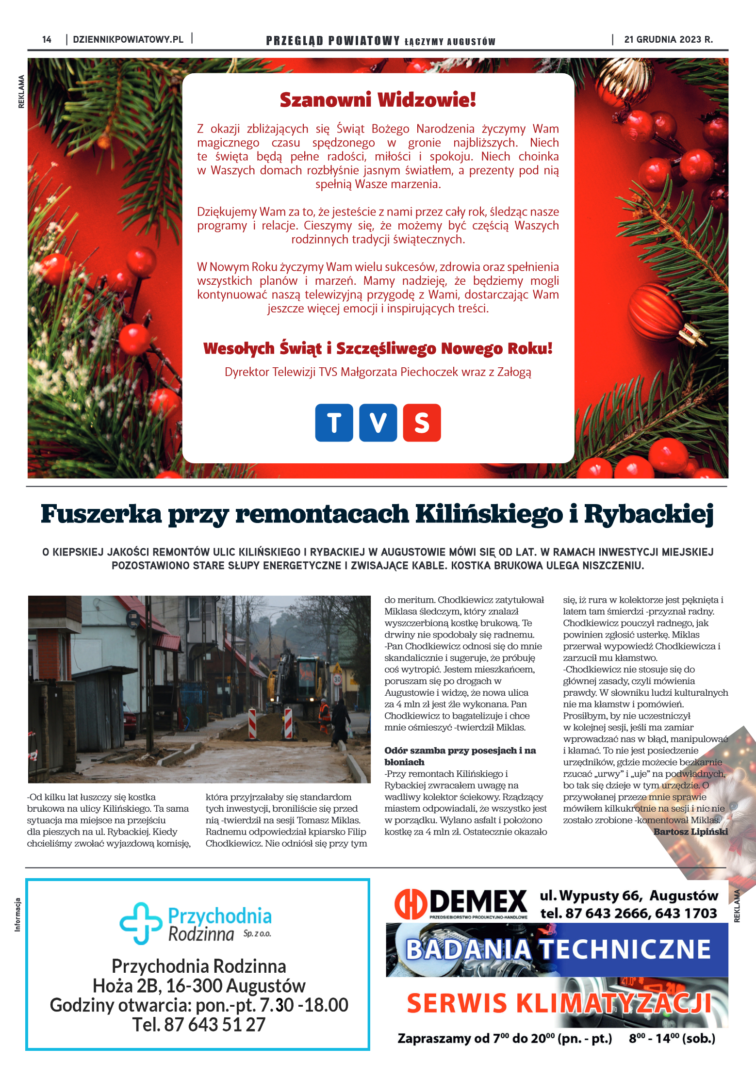 Wydanie Przeglądu Powiatowego nr 47/1171 z 21-12-2 - strona 14