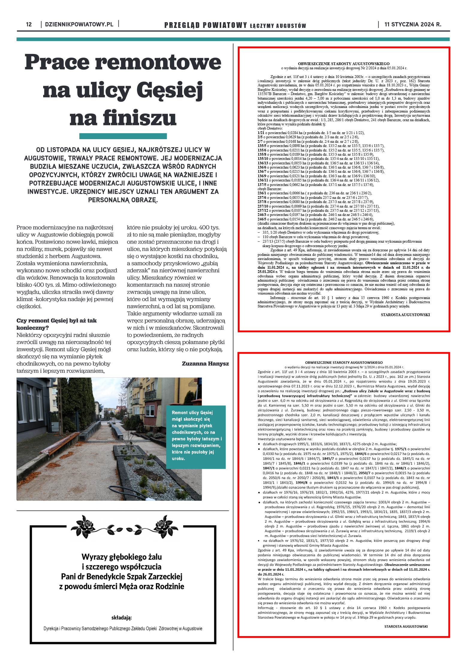 Wydanie Przeglądu Powiatowego nr 1/1172 z 11-01-20 - strona 12