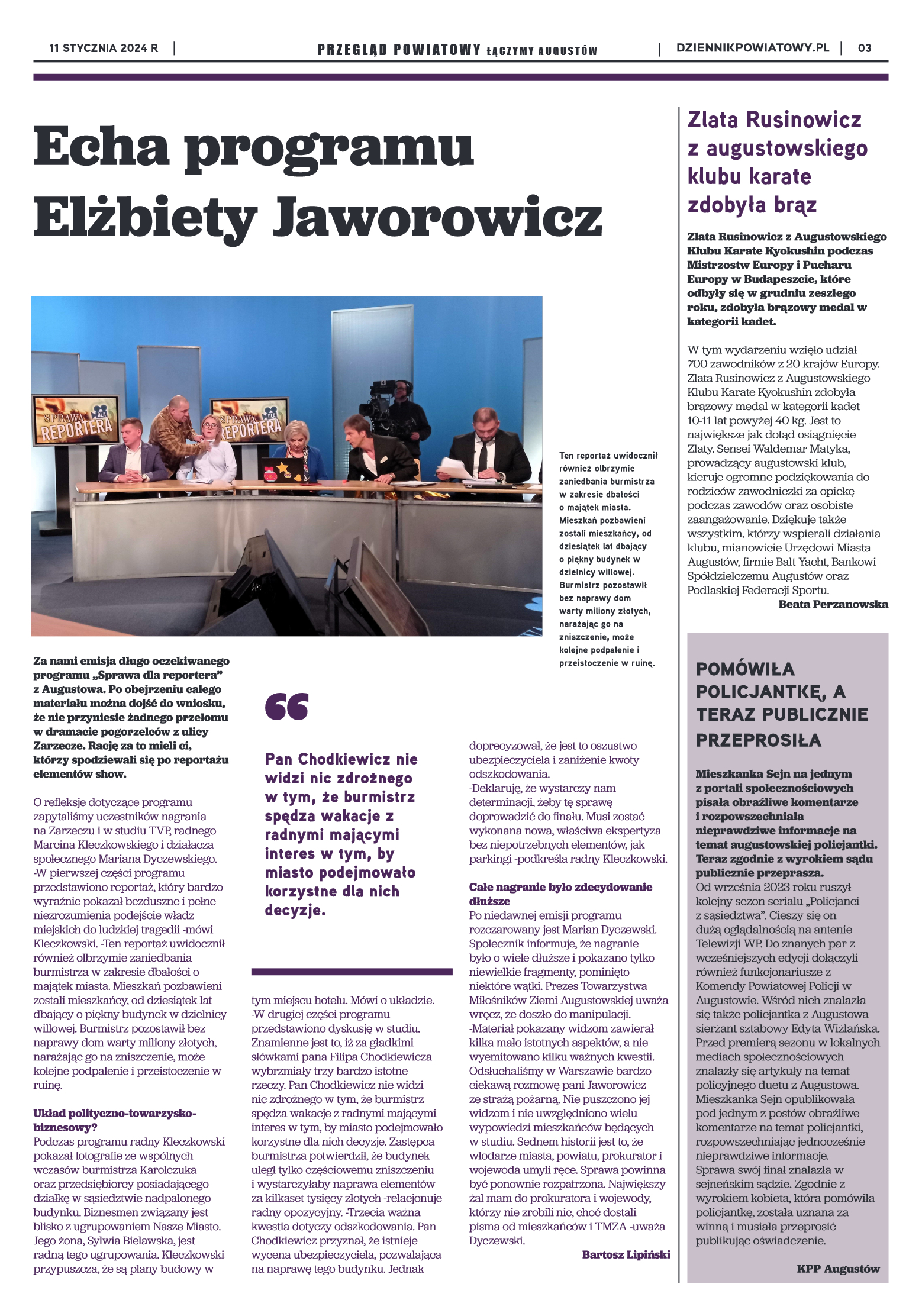 Wydanie Przeglądu Powiatowego nr 1/1172 z 11-01-20 - strona 3