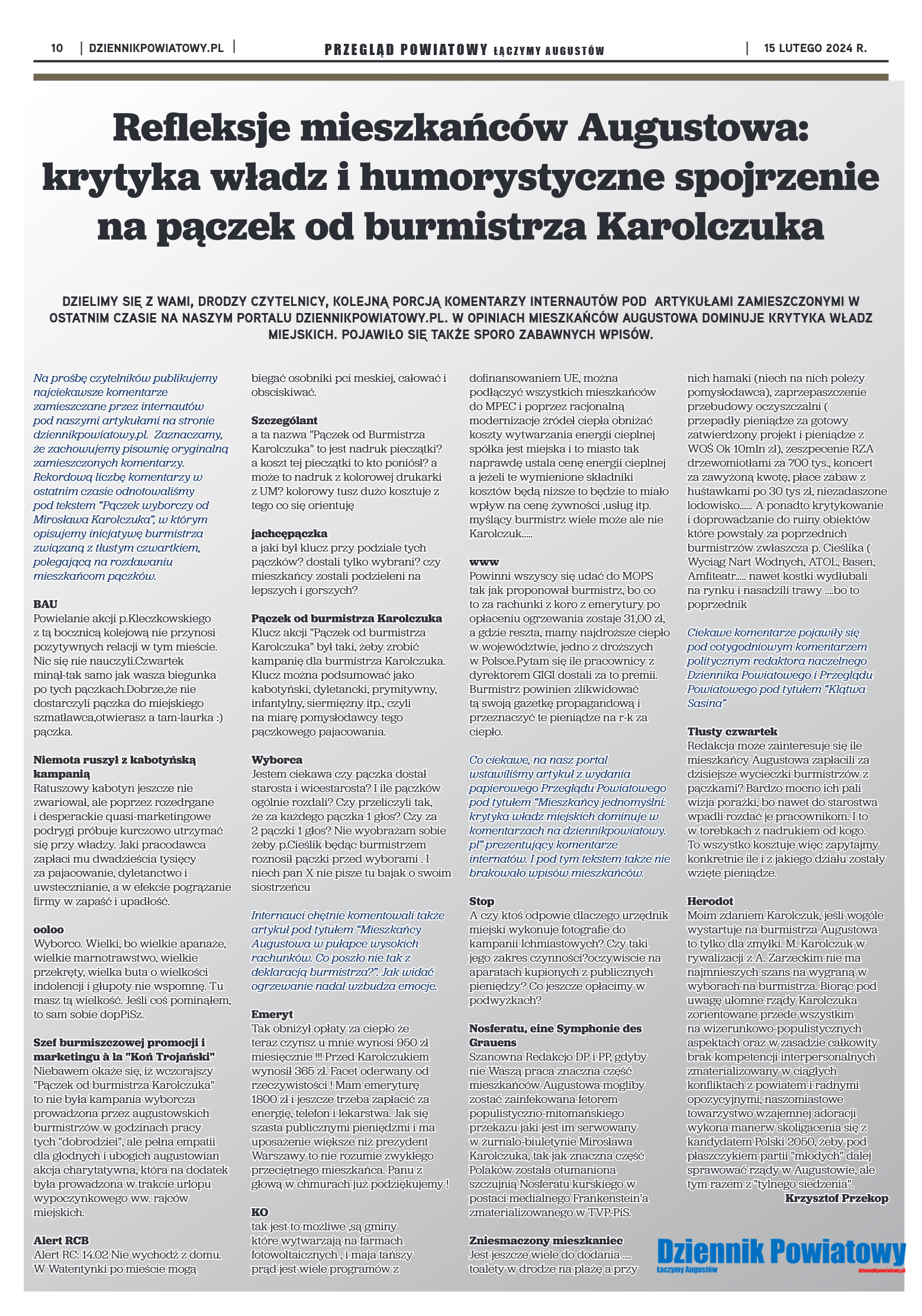 Przegląd Powiatowy nr 6/1177 z 15-02-2024 r. - strona 10