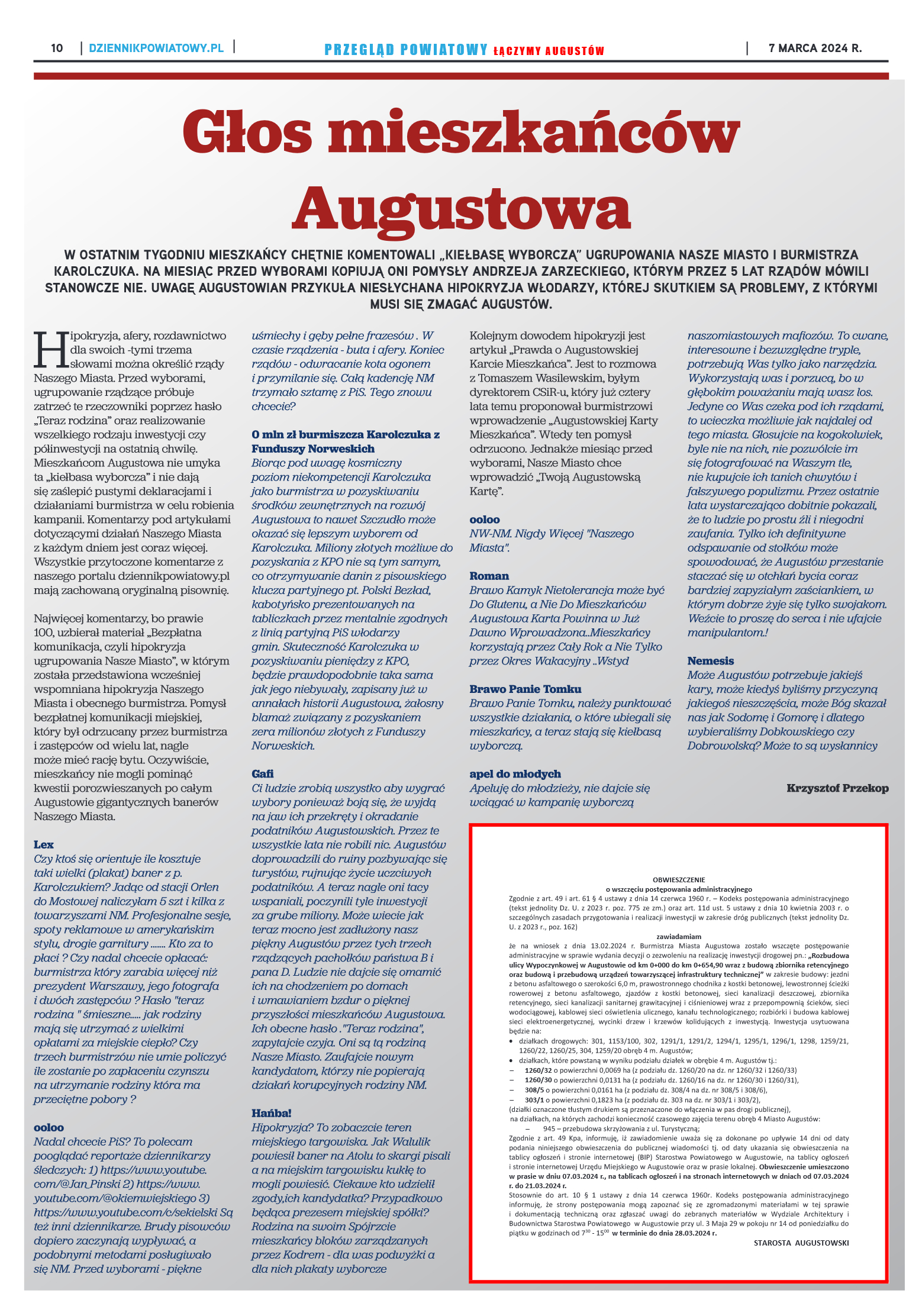 Przegląd Powiatowy nr 9/1180 z 07-03-2024 r. - strona 10