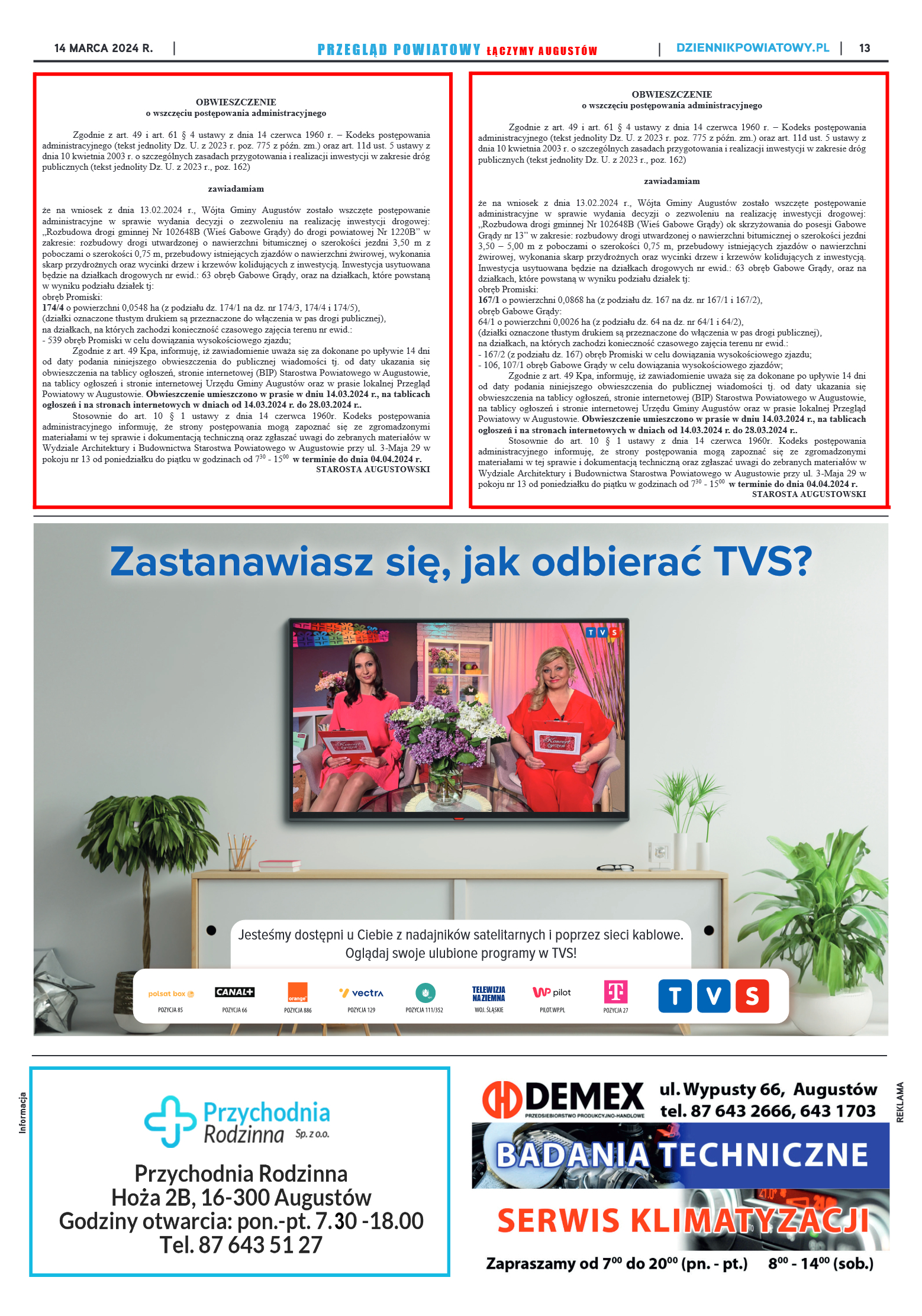 Przegląd Powiatowy nr 10/1181 z 14-03-2024 r. - strona 13