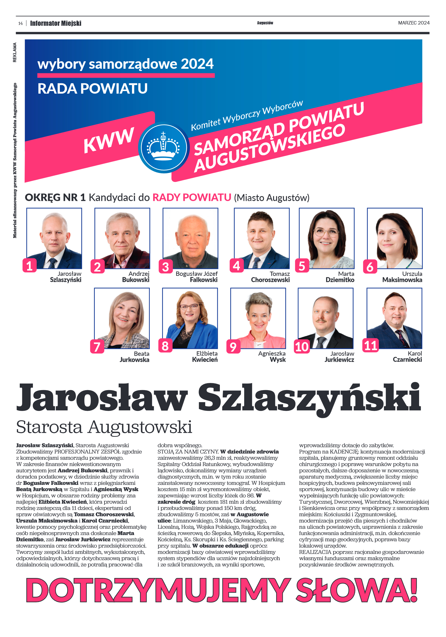 Informator Miejski Augustów marzec 2024 - strona 14