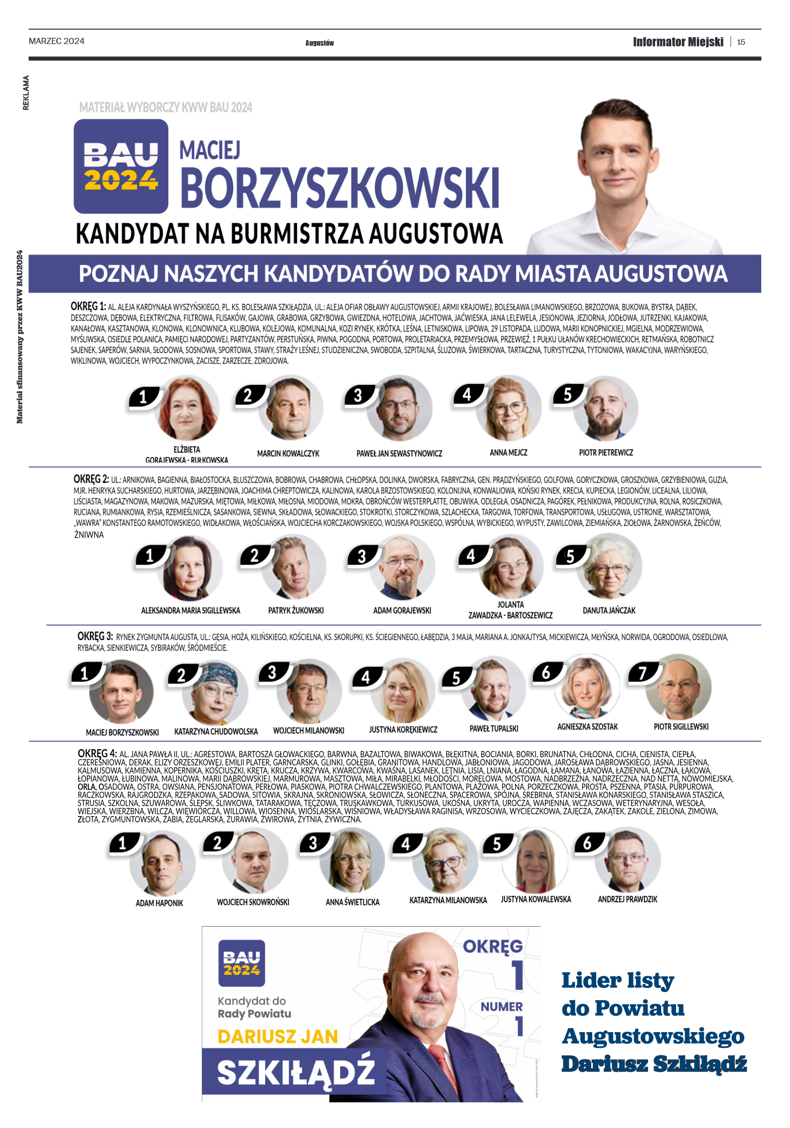 Informator Miejski Augustów marzec 2024 - strona 15