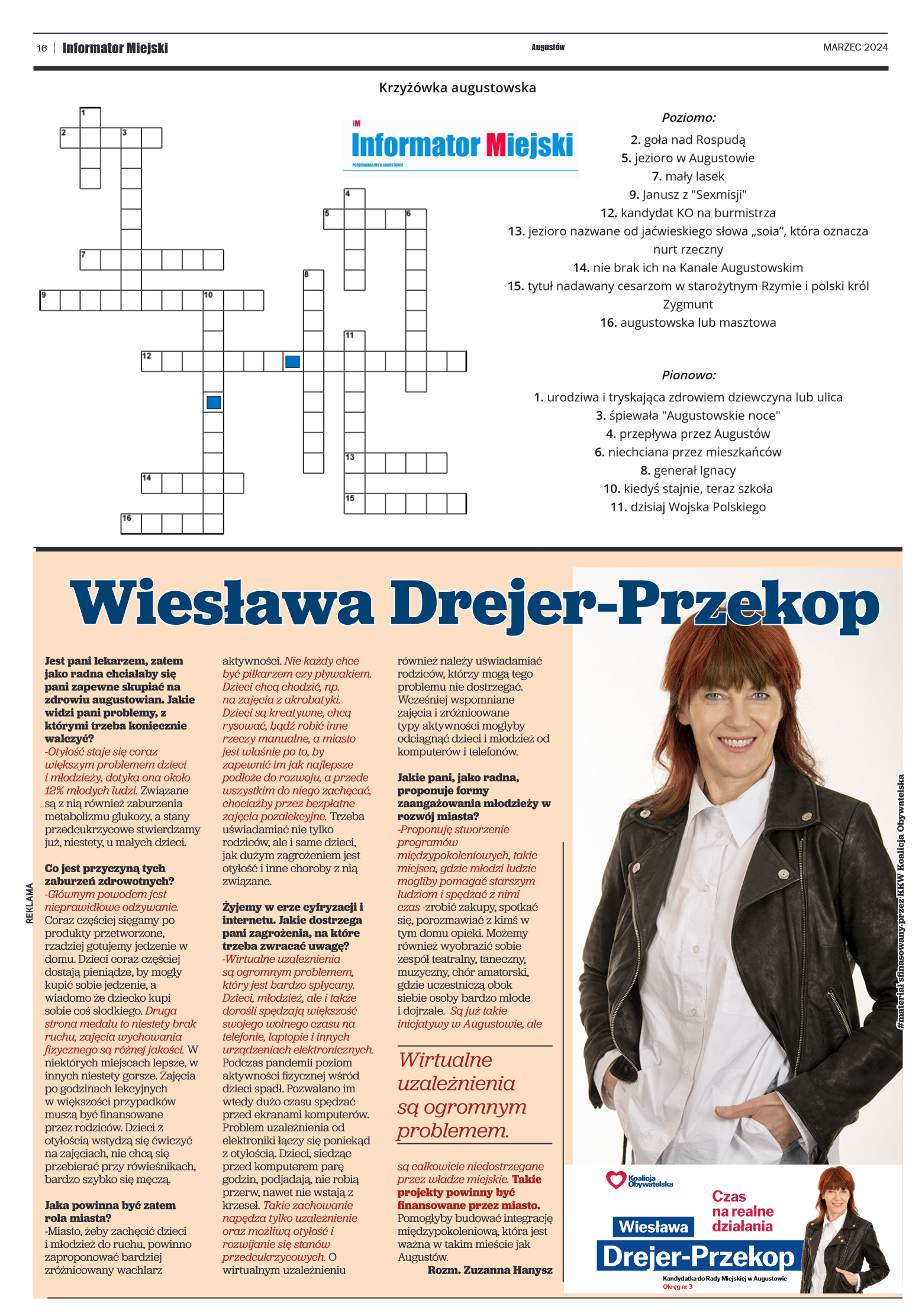 Informator Miejski Augustów marzec 2024 - strona 16
