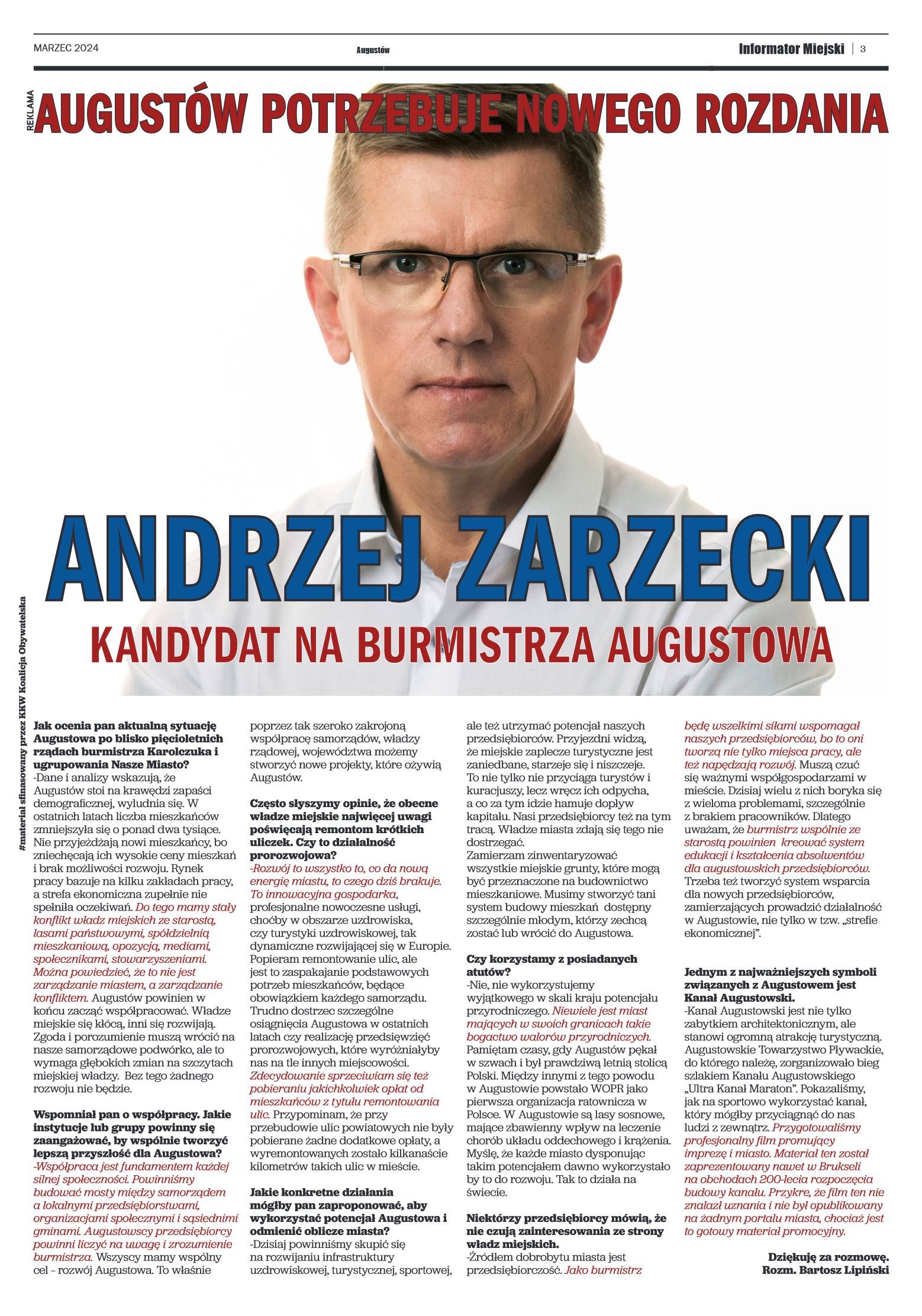Informator Miejski Augustów marzec 2024 - strona 3